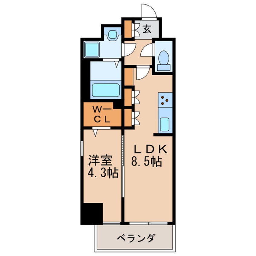 間取図 名古屋市営地下鉄東山線/栄駅 徒歩5分 5階 築1年