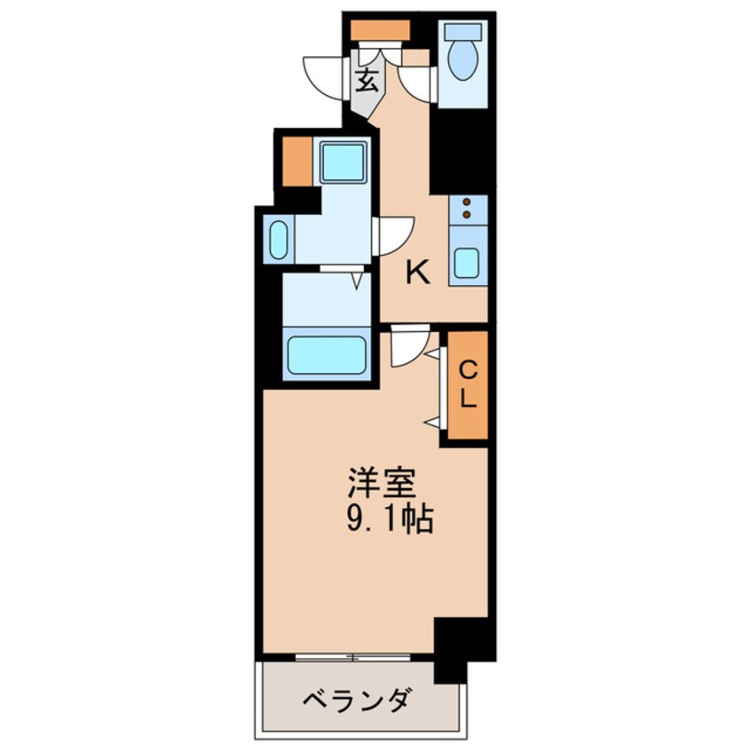 間取図 名古屋市営地下鉄東山線/新栄町駅 徒歩8分 10階 築1年
