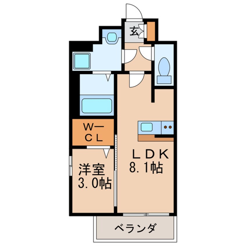 間取図 名古屋市営地下鉄東山線/新栄町駅 徒歩5分 8階 築1年