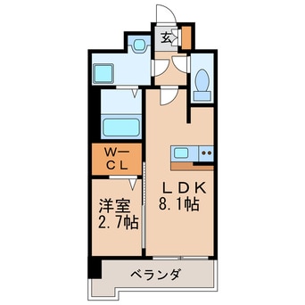 間取図 名古屋市営地下鉄東山線/新栄町駅 徒歩5分 6階 1年未満