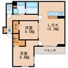 名鉄瀬戸線/尼ケ坂駅 徒歩12分 3階 1年未満 2LDKの間取り