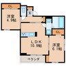 コーエグジスタンス主税 2LDKの間取り