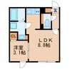 quador車道 1LDKの間取り