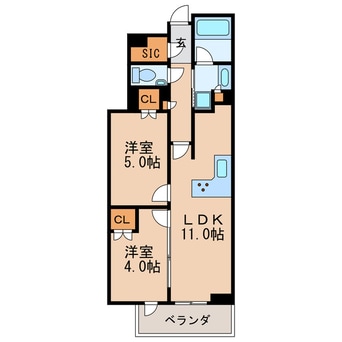 間取図 名古屋市営地下鉄東山線/伏見駅 徒歩3分 9階 築1年