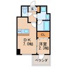 ディアレイシャス丸の内 1DKの間取り