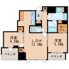 プラウドタワー栄パークアリーナ 2LDKの間取り