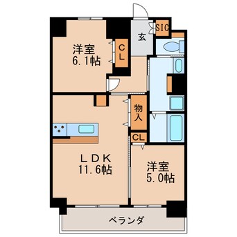 間取図 名古屋市営地下鉄桜通線/丸の内駅 徒歩3分 8階 1年未満