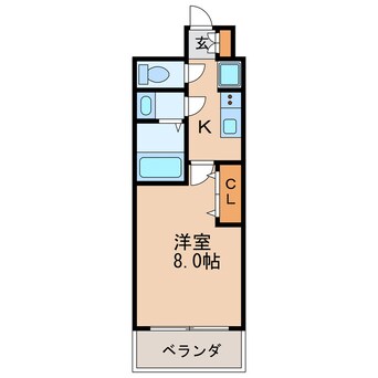 間取図 名古屋市営地下鉄名城線/矢場町駅 徒歩10分 11階 1年未満