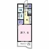 ランデュール岡本 1Kの間取り