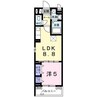 グランドゥール京田辺 1LDKの間取り