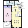 ラ・フルレックス 1LDKの間取り