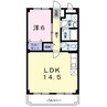 久御山ファーストマンション 1LDKの間取り