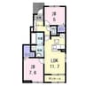 グランドフォレストII 2LDKの間取り