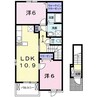 アルモニー祝園　II 2LDKの間取り