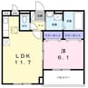コンチェルト 1LDKの間取り