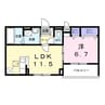 コンチェルト 1LDKの間取り
