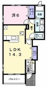 アルカンシェル　コリーヌ1 1LDKの間取り