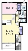 アルカンシェル　コリーヌ1 1LDKの間取り