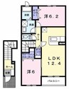 アルカンシェル　コリーヌ1 2LDKの間取り