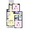 フラワータウン　ベルフラワー 2LDKの間取り