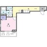 パラッツオ城陽 1Kの間取り