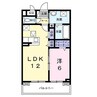 フルール　アムール 1LDKの間取り