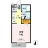 ルミエールII 1Kの間取り