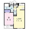 エスポワール 1LDKの間取り