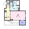 ルーチェ伊勢田 1Kの間取り