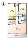 グランファミーユＣ・ルミエール 2LDKの間取り