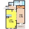 ブルックIII 1LDKの間取り