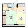 シティハイム白樺 2Kの間取り