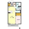 ブランコートⅡ 1LDKの間取り