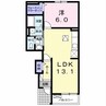 スカイヒルズＡ 1LDKの間取り
