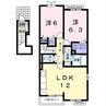 サンルーツＡ 2LDKの間取り