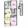 メゾンフォレスティアB 2LDKの間取り