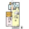 リッチモンブラン 1LDKの間取り
