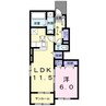 エテルネル1 1LDKの間取り