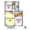 ひばり野ハイツＡ 2LDKの間取り