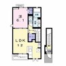 フルールドコリーヌ 1LDKの間取り