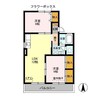 クレールメゾンB 2LDKの間取り