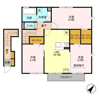 間取図 内房線/八幡宿駅 バス5分白金町１丁目バス停下車:停歩3分 2階 築8年