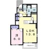 オリーブⅡ 1LDKの間取り