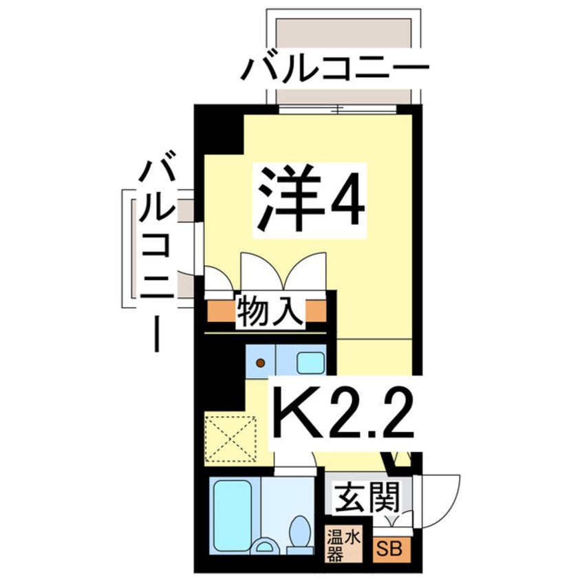 間取図 内房線/五井駅 徒歩2分 4階 築35年