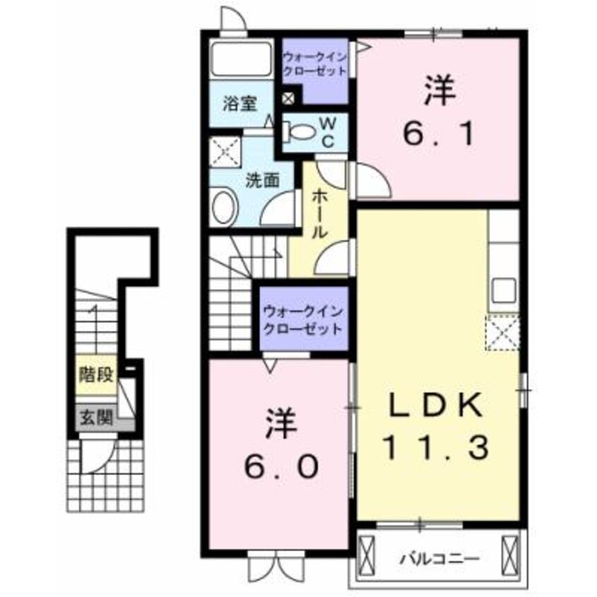 間取図 内房線/八幡宿駅 バス10分大宮前下車:停歩8分 2階 築13年