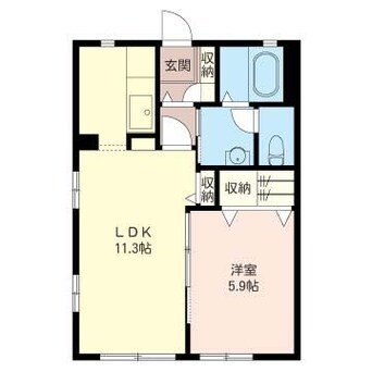 間取図 内房線/五井駅 徒歩15分 1階 築21年