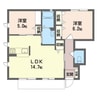 グランドールＤ(千種) 2LDKの間取り