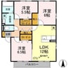 クリスタルエトワール 3LDKの間取り