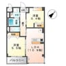 ワンヒルライブ 2LDKの間取り