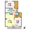 内房線/五井駅 徒歩20分 1階 築10年 2LDKの間取り